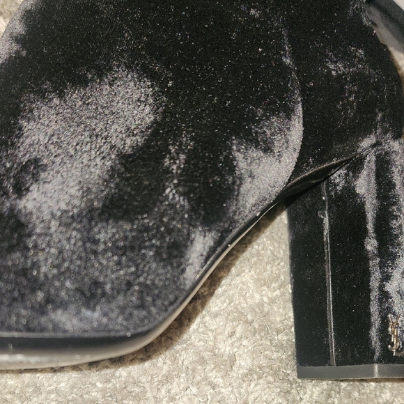 Yves Saint Laurent Black Velvet Ankle Boots - Picture 10 of 14